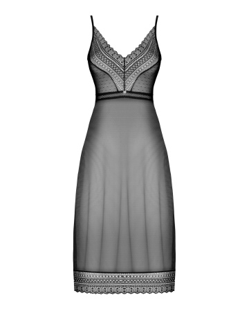 фото Сорочка Obsessive Estiqua chemise M/L, чорний, асиметричний крій