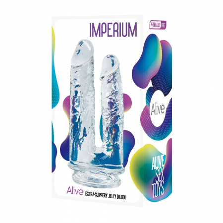 фото Фалоімітатор Alive Imperium Jelly Dildo для подвійного проникнення