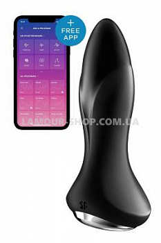 Анальна смарт вібропробка із перлинним масажем Satisfyer Rotator Plug 1+ Black