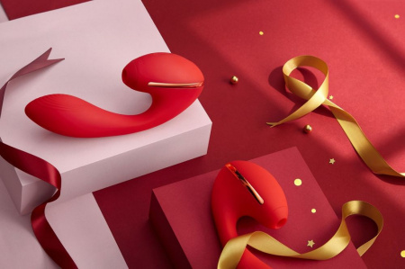 фото Вакуумний вібратор Kistoy Tina з підігрівом, вагінально-кліторальний