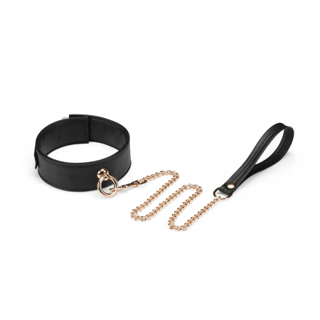 фото Нашийник з повідцем  Liebe Seele Black Organosilicon Collar with Leash