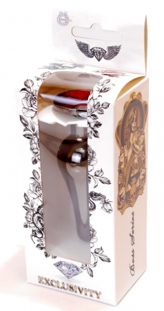 фото Анальна пробка Boss Series - Jewellery Dark Silver BUTT PLUG Red