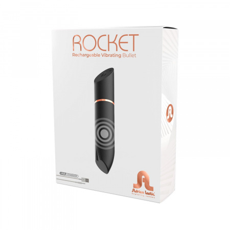 фото Віброкуля у вигляді помади Adrien Lastic Rocket Black
