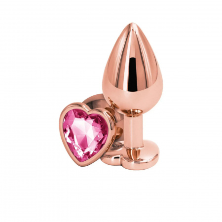 фото Анальна пробка  NS Novelties Rear Assets - Rose Gold Heart - Medium - Pink