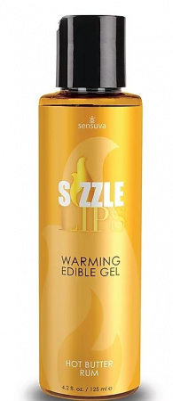 фото Зігрівальний масажний гель Sensuva — Sizzle Lips Butter Rum (125 мл), без цукру
