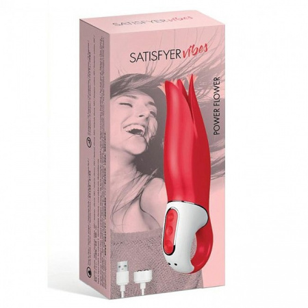 фото Потужний вібратор Satisfyer Vibes Flower Power з ніжними тремтливими пелюстками