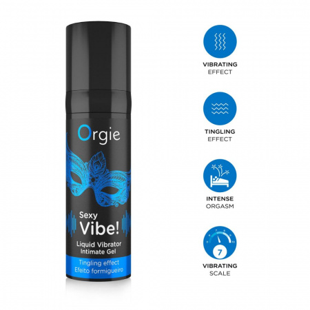 фото Рідкий вібратор Orgie Sexy Vibe! Liquid Vibrator, 15 мл, з ефектом мурашок