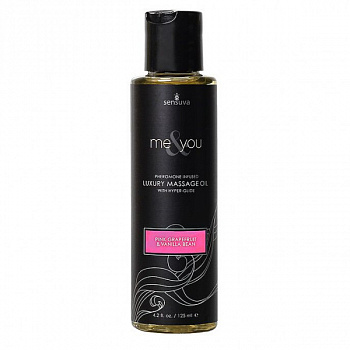 Масажна олія Sensuva — Me&You Pink Grapefruit & Vanilla Bean (125 мл) з феромонами