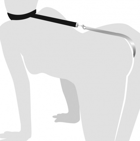 фото Анальний гак 3  із нашийником з шкіри Art of Sex - Anal hook, Чорний