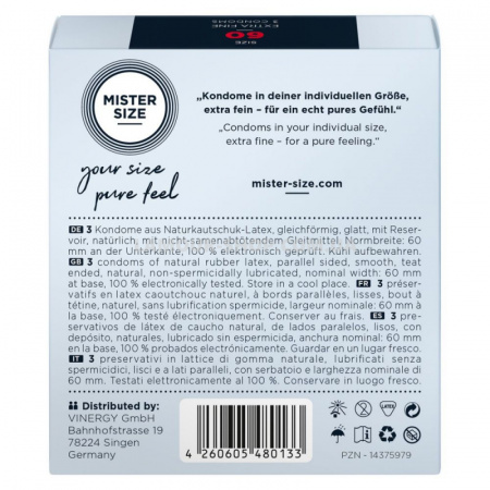 фото Презерватив Mister Size - pure feel - 60  товщина 0,05 мм