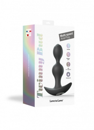 фото Анальний стимулятор гнучкий з вібрацією Love To Love TWINNY BUD Black