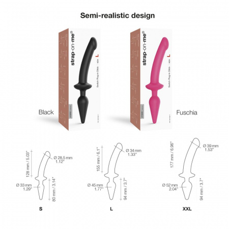 фото Анальна пробка ділдо 2в1 Strap-On-Me SWITCH PLUG-IN DILDO Black S
