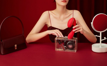 фото Вакуумний вібратор Kistoy Tina з підігрівом, вагінально-кліторальний