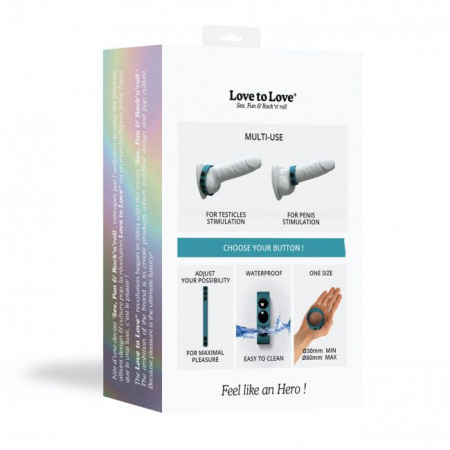 фото Регульоване кільце на кнопках Love To Love HERO RING - TEAL ME