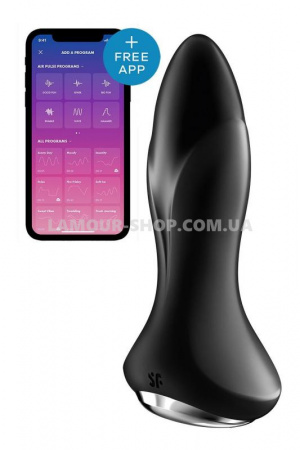 фото Анальна смарт вібропробка із перлинним масажем Satisfyer Rotator Plug 1+ Black