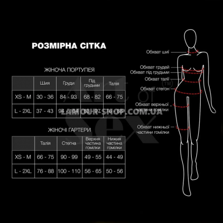 фото Гартери Art of Sex Claire, натуральна шкіра, розмір L-2XL, колір чорний