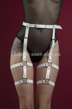 фото Гартеры Feral Feelings - Garter, натуральная кожа, цвет белый