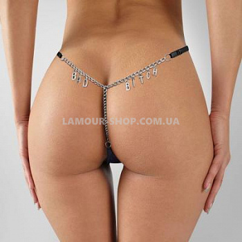 Трусики з ланцюжком Bad Bitch чорні, розмір L-2XL