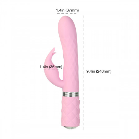 фото Кролик з ротацією та вібрацією Pillow Talk Lively Pink, кристал Сваровскі, 