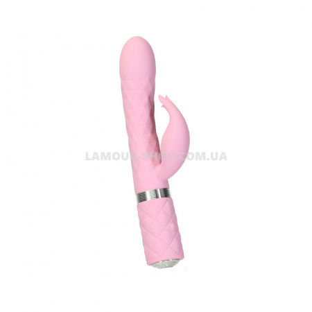 фото Кролик з ротацією та вібрацією Pillow Talk Lively Pink, кристал Сваровскі, 