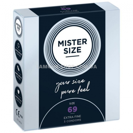 фото Презервативи Mister Size - pure feel - 69 (3 condoms), товщина 0,05 мм
