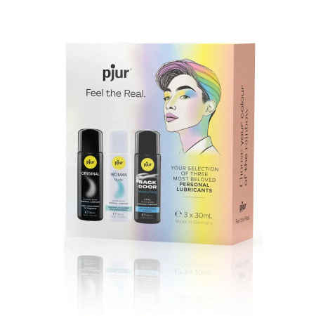 фото Набір лубрикантів pjur Pride Box 3х30 мл, 2 змазки на водній основі та 1 силікон