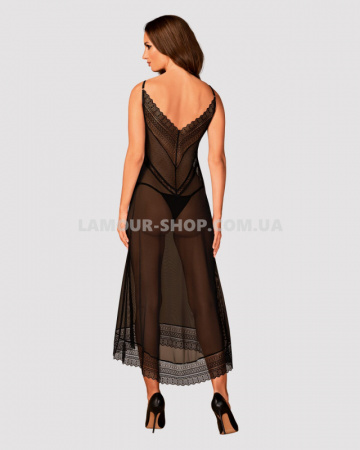 фото Сорочка Obsessive Estiqua chemise M/L, чорний, асиметричний крій