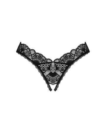 фото Мереживні стрінги Obsessive Donna Dream crotchless thong XS/S Black