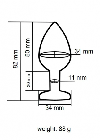 фото Анальна пробка з кристалом EGZO - Silver Round Plug Clear M