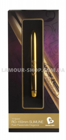 Rocks-Off Вибратор Rocks Off RO-150mm Slimline 10 Gold фото фото Вибратор Rocks Off RO-150mm Slimline 10 Gold