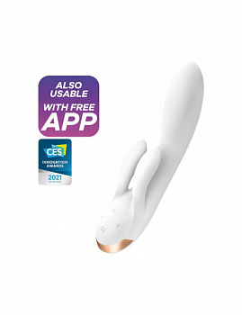 Смарт вібратор кролик із подвійним відростком Satisfyer Double Flex White