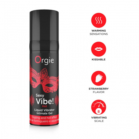 фото Рідкий вібратор Orgie Sexy Vibe! Hot, 15 мл, зігрівальний