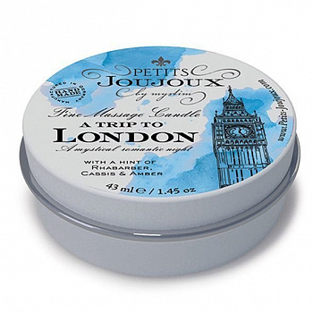 Масажна свічка Petits Joujoux - London - Rhubarb, Cassis and Ambra (43 мл)