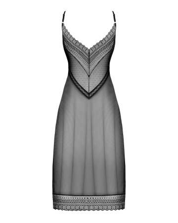 фото Сорочка Obsessive Estiqua chemise M/L, чорний, асиметричний крій