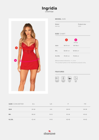 фото Пеньюар Obsessive Ingridia chemise & thong M/L