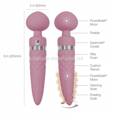 фото Вібромасажер 2в1 PILLOW TALK - Sultry Pink, масажер і вібратор з ротацією