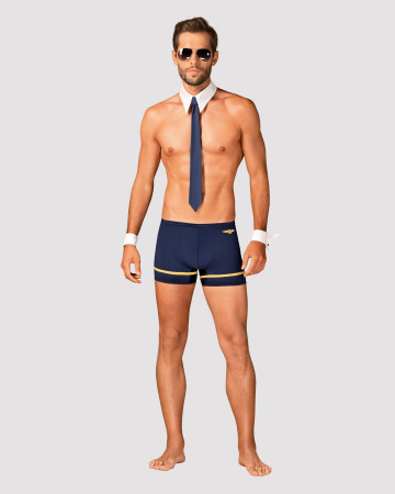 фото Костюм пілота Obsessive Pilotman set L/XL, боксери, манжети, комір 