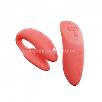 Смарт-вібратор для пар We-Vibe Chorus Crave Coral, сенсорне керування 