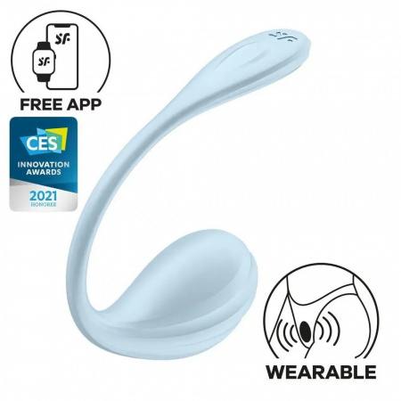 фото Смарт-віброяйце Satisfyer Smooth Petal Connect App Light Blue