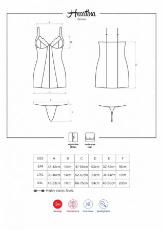 фото Комплект Heartina Chemise & Thong Red S/M