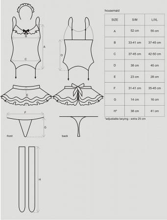 фото Рольовий костюм Obsessive Housemaid 5 pcs costume S/M