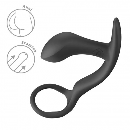 фото Анальна пробка з ерекційним кільцем Fun Factory BOOTIE RING Black