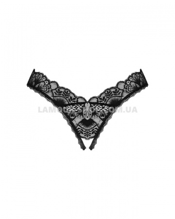 фото Стрінги Obsessive Donna Dream crotchless thong M/L Black, відкритий доступ
