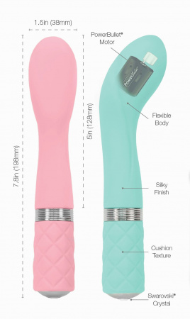 фото Вібратор Pillow Talk - Sassy Pink з кристалом Сваровські для точки G