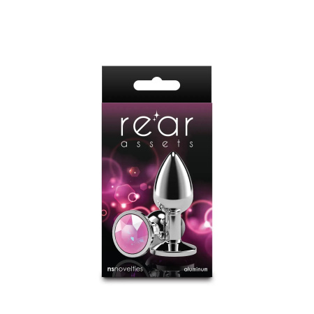 фото Анальна пробка NS Novelties Rear Assets - Silver - Small - Pink Gem