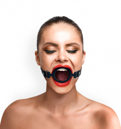 фото Кляп-розширювач  Art of Sex – Gag Ring, чорний, натуральна шкіра