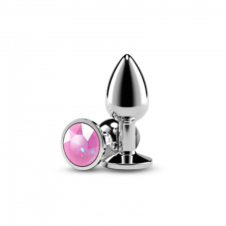 фото Анальна пробка NS Novelties Rear Assets - Silver - Small - Pink Gem