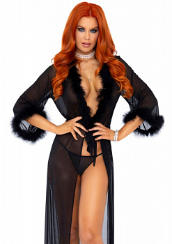 Комплект Marabou robe & string