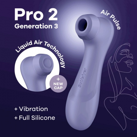 фото Вакуумний кліт стимулятор Satisfyer Pro 2 Generation 3 with Liquid Air Lilac