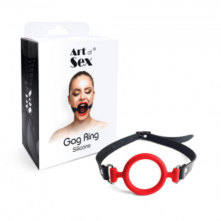 фото Кляп силіконове кільце натуральна шкіра, Gag ring 